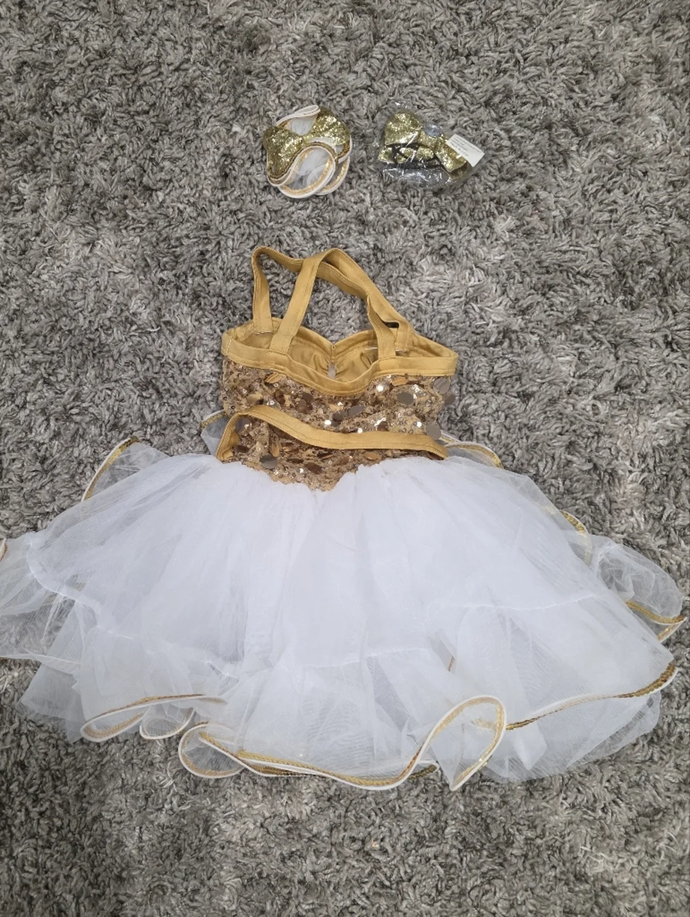 Weissman It's A Good Time Gold Girls Dance Costume Size IC  BV17